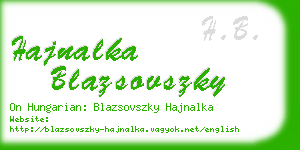 hajnalka blazsovszky business card